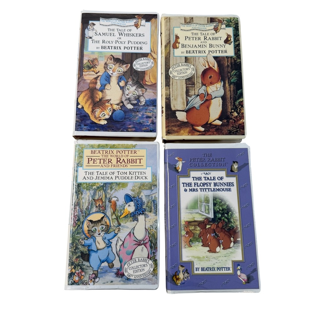 Beatrix Potter Peter Rabbit and Friends VHS Lot 4 Collector's Edition 1993